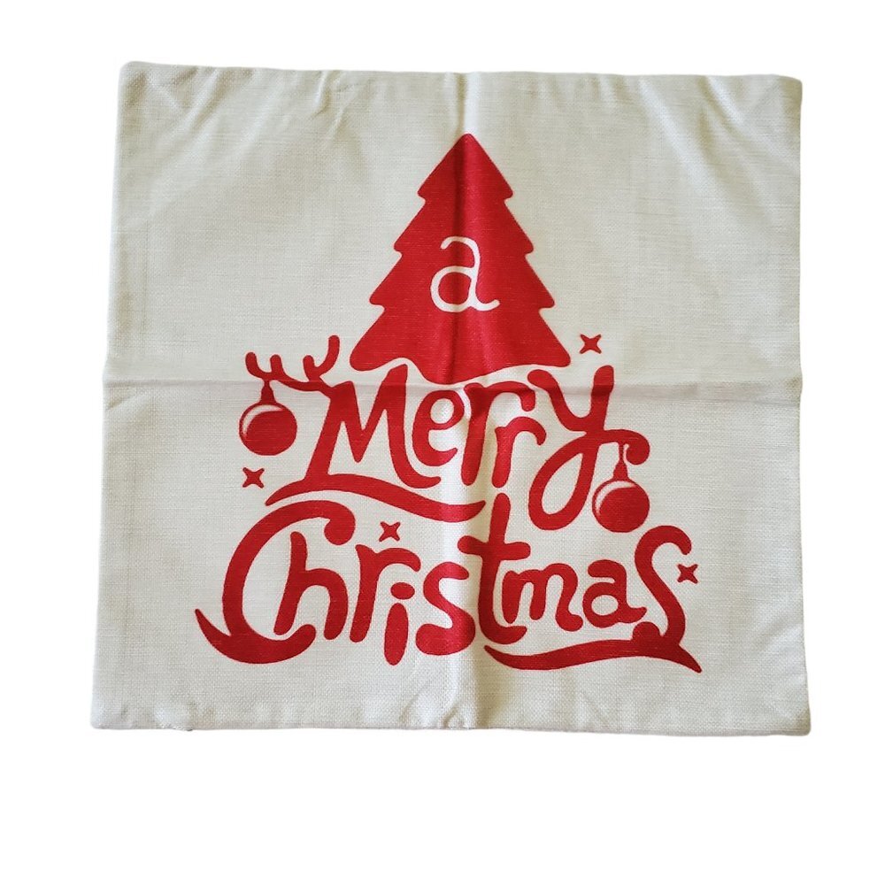 A Merryβ Christmas Throw Pillow Case 18 x18 NEW